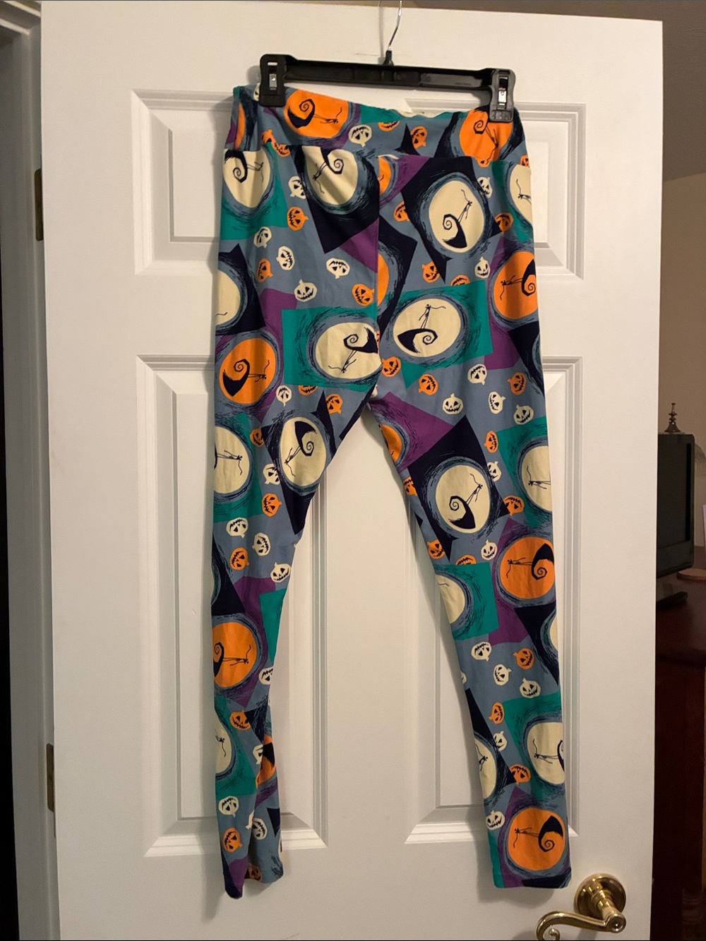 LuLaRoe Tall and Curvy Halloween Print Leggings - Blue, Teal, Purple, Orange